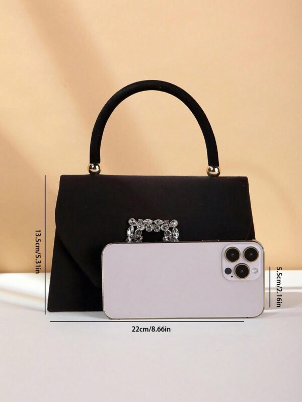Sac seau décoré de strass, style décontracté d'affaires, conception à cordon coulissant, sac transparent avec perles, sac de soirée glamour, élégant, exquis, luxe discret avec strass, parfait pour la fête, le dîner/banquet, le réveillon de Noël, femme, mariée – Image 18