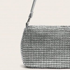 Sac de seau léger et décontracté pour le travail, avec décoration de strass. Mini design à cordon coulissant, sac transparent avec perles, sac de soirée glamour, élégant et raffiné. Luxe discret avec strass, parfait pour les fêtes, les femmes, les mariées. Idéal pour les fêtes, les dîners/banquets, les tenues de Noël