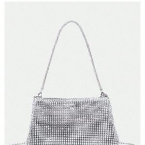 Sac seau léger, casual d'affaires avec décoration de strass, mini design à cordon coulissant, sac transparent avec perles, sac de soirée élégant et raffiné, luxe discret avec strass, parfait pour les fêtes, les dîners et les mariées