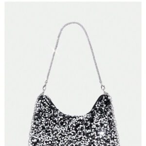 Sac seau léger, casual d'affaires avec décoration de strass, mini design à cordon coulissant, sac transparent avec perles, sac de soirée élégant et raffiné, luxe discret avec strass, parfait pour les fêtes, les dîners et les mariées