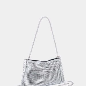 Sac seau léger, casual d'affaires avec décoration de strass, mini design à cordon coulissant, sac transparent avec perles, sac de soirée élégant et raffiné, luxe discret avec strass, parfait pour les fêtes, les dîners et les mariées