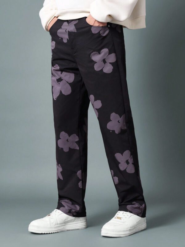 SUMWON Pantalon à coupe droite avec imprimé floral – Image 2