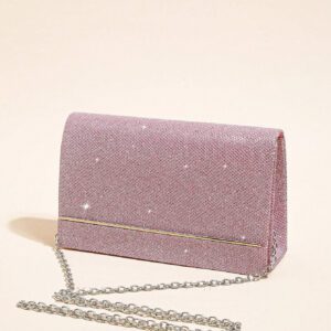 Sac Embrayage Soirée Élégant , Sac Bandoulière À Chaîne Pour Femmes , Lumière Glamour , Petit Sac Embrayage , Sac Carré Pailleté