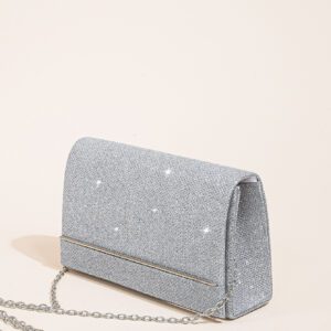 Sac Embrayage Soirée Élégant , Sac Bandoulière À Chaîne Pour Femmes , Lumière Glamour , Petit Sac Embrayage , Sac Carré Pailleté