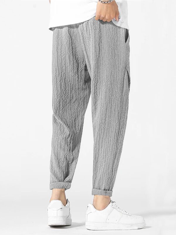 Manfinity Homme Pantalon Évasé Texturé Pour Homme Avec Détail Patché De Lettre – Image 5
