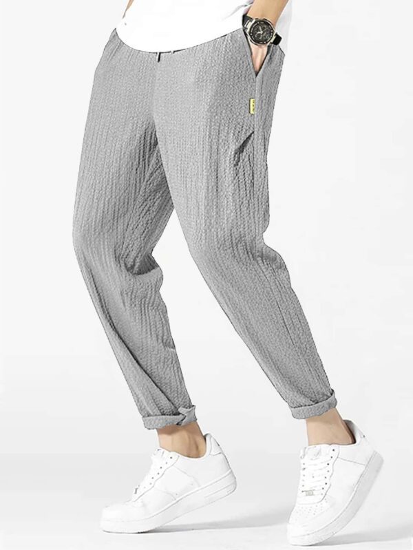 Manfinity Homme Pantalon Évasé Texturé Pour Homme Avec Détail Patché De Lettre – Image 6