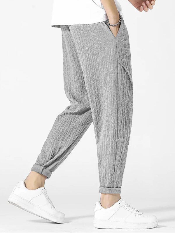 Manfinity Homme Pantalon Évasé Texturé Pour Homme Avec Détail Patché De Lettre – Image 7