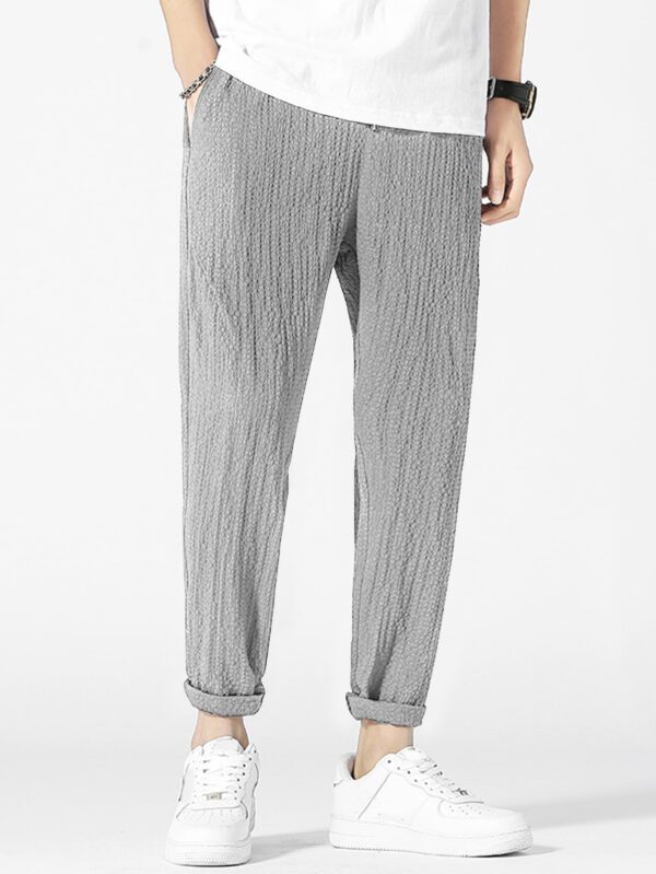 Manfinity Homme Pantalon Évasé Texturé Pour Homme Avec Détail Patché De Lettre – Image 8