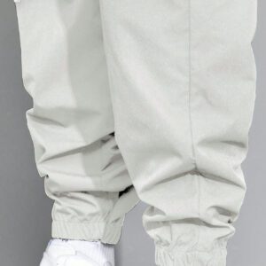 Manfinity Hypemode Pantalon cargo pour hommes avec poche rabattable avec graphique, cordon de serrage à la taille