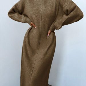 Robe Pull Unicolore Épaule tombante