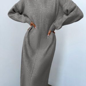 Robe Pull Unicolore Épaule tombante