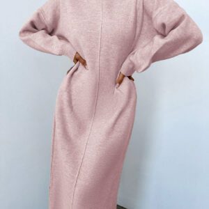 Robe Pull Unicolore Épaule tombante