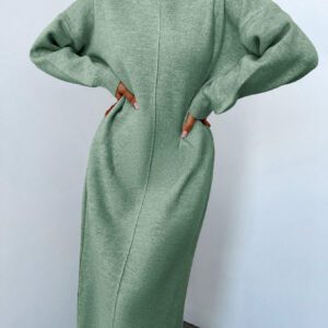 Robe Pull Unicolore Épaule tombante