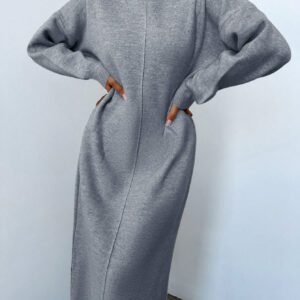 Robe Pull Unicolore Épaule tombante