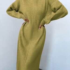Robe Pull Unicolore Épaule tombante