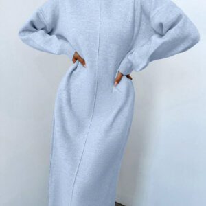 Robe Pull Unicolore Épaule tombante