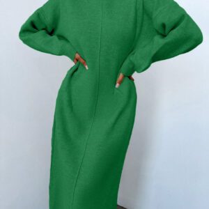 Robe Pull Unicolore Épaule tombante