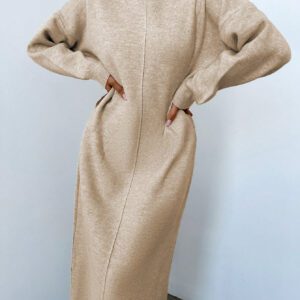 Robe Pull Unicolore Épaule tombante