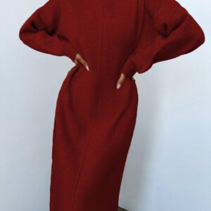 Robe Pull Unicolore Épaule tombante