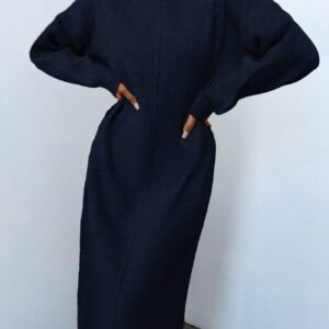 Robe Pull Unicolore Épaule tombante