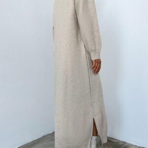 Robe Pull Unicolore Épaule tombante