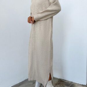 Robe Pull Unicolore Épaule tombante