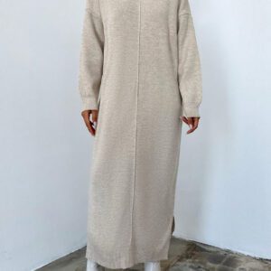 Robe Pull Unicolore Épaule tombante