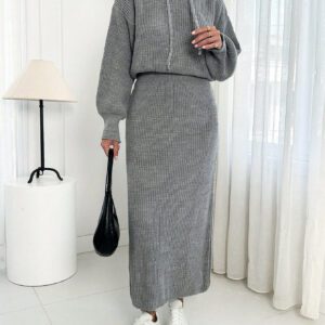 SHEIN Robe pull longue détaillée avec capuche pour femme