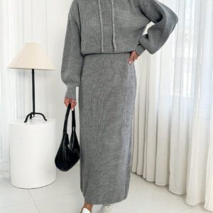SHEIN Robe pull longue détaillée avec capuche pour femme