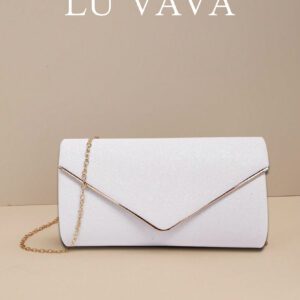 Sac de soirée glamour, élégant, exquis, de luxe discret avec sequins, sac carré à la mode avec chaîne brillante et scintillante. Sac parfait pour une soirée, un mariage, un bal de promo, un dîner/banquet, idéal pour les femmes, les jeunes filles et les mariées