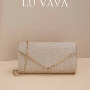 Sac de soirée glamour, élégant, exquis, de luxe discret avec sequins, sac carré à la mode avec chaîne brillante et scintillante. Sac parfait pour une soirée, un mariage, un bal de promo, un dîner/banquet, idéal pour les femmes, les jeunes filles et les mariées