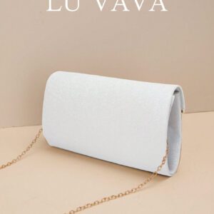Sac de soirée glamour, élégant, exquis, de luxe discret avec sequins, sac carré à la mode avec chaîne brillante et scintillante. Sac parfait pour une soirée, un mariage, un bal de promo, un dîner/banquet, idéal pour les femmes, les jeunes filles et les mariées