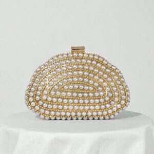 Sac seau léger à décoration de strass, style décontracté d'affaires, design à cordon coulissant mini. Sac transparent avec perles fausses. Sac de soirée glamour, élégant, raffiné, de luxe discret avec strass, parfait pour les fêtes, les femmes, les mariées. Parfait pour les fêtes, dîners/banquets, tenues de fête de Noël, s'assortit parfaitement avec les tenues du Nouvel An, s'assortit excellemment avec les robes de fête pour femmes