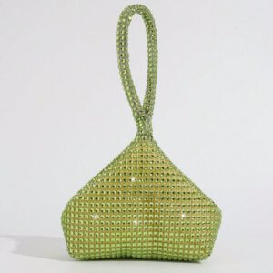 Mini sac embrassé asymétrique décoré de strass, sac de soirée, sac de fête, sac à rouge à lèvres, sac à main, petit porte-monnaie mignon, sac fourre-tout