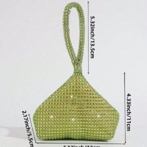 Mini sac embrassé asymétrique décoré de strass, sac de soirée, sac de fête, sac à rouge à lèvres, sac à main, petit porte-monnaie mignon, sac fourre-tout