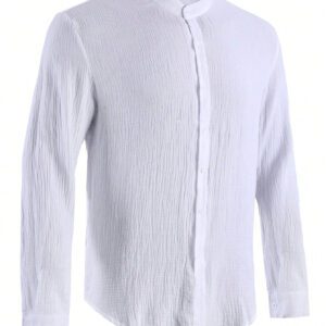 Chemise longue décontracté simple de unicolore pour hommes