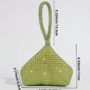 Mini sac embrassé asymétrique décoré de strass, sac de soirée, sac de fête, sac à rouge à lèvres, sac à main, petit porte-monnaie mignon, sac fourre-tout