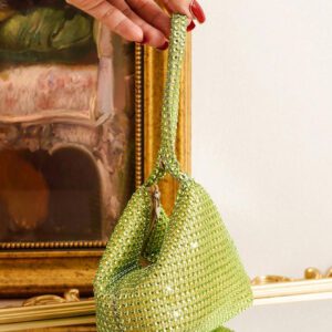 Mini sac embrassé asymétrique décoré de strass, sac de soirée, sac de fête, sac à rouge à lèvres, sac à main, petit porte-monnaie mignon, sac fourre-tout