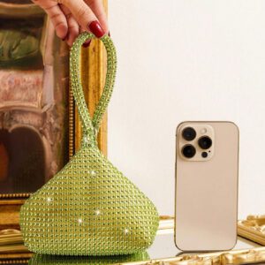 Mini sac embrassé asymétrique décoré de strass, sac de soirée, sac de fête, sac à rouge à lèvres, sac à main, petit porte-monnaie mignon, sac fourre-tout