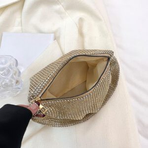 Sac Hobo Uni Élégant Et Brillant Avec Décoration De Strass En Une Pièce, Paillettes Glamour, Sequins, Luxe, Éclat, Pour Sac Du Soir De Soirée, Sac De Dîner Avec Des strass Et Des Fausses Perles Pour La Fête Fille, Femme, La Mariée, Parfait Pour Les Occasions Comme Les Fêtes, Les Mariages, Les Bals Et Les Banquets