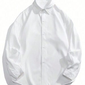 Homme Chemise Unicolore Épaule tombante