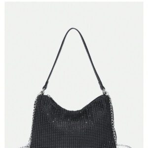 Sac d'épaule glamour, élégant, exquis et de luxe discret pour femmes. Sac de soirée grande capacité avec paillettes, sequins et brillance. Sac d'embrayage avec des strass, parfait pour les soirées, les mariages, les bals de promo, les dîners et les banquets de la Saint-Valentin.
