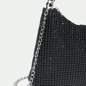 Sac d'épaule glamour, élégant, exquis et de luxe discret pour femmes. Sac de soirée grande capacité avec paillettes, sequins et brillance. Sac d'embrayage avec des strass, parfait pour les soirées, les mariages, les bals de promo, les dîners et les banquets de la Saint-Valentin.