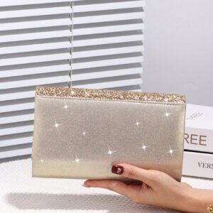Sac seau décoré de strass léger, style casual d'affaires. Mini design à cordon coulissant, sac transparent avec faux perles. Sac de soirée glamour, élégant, exquis, de luxe discret avec strass. Parfait pour les fêtes, les dîners/banquets, les tenues de Noël et du Nouvel An. Assortiment parfait avec les robes de fête pour femmes