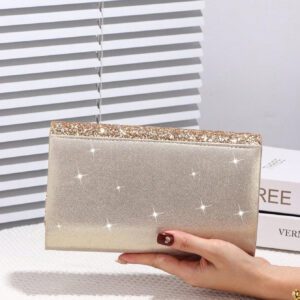 Sac seau décoré de strass léger, style casual d'affaires. Mini design à cordon coulissant, sac transparent avec faux perles. Sac de soirée glamour, élégant, exquis, de luxe discret avec strass. Parfait pour les fêtes, les dîners/banquets, les tenues de Noël et du Nouvel An. Assortiment parfait avec les robes de fête pour femmes