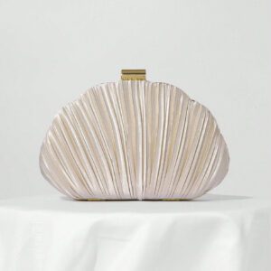 Sac de soirée en forme de boîte plissé en satin, sac de banquet, sac de robe de soirée formelle, pochette de bal, sac à bandoulière avec chaîne, sac à main de mariage