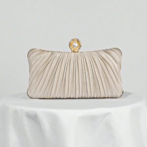 Sac de soirée en forme de boîte plissé en satin, sac de banquet, sac de robe de soirée formelle, pochette de bal, sac à bandoulière avec chaîne, sac à main de mariage