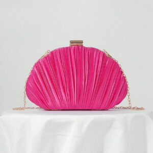 Sac de soirée en forme de boîte plissé en satin, sac de banquet, sac de robe de soirée formelle, pochette de bal, sac à bandoulière avec chaîne, sac à main de mariage