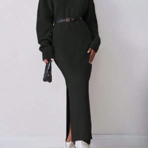 SHEIN Tall Robe pull midi moulante à ourlet asymétrique à l'épaule