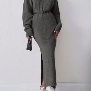 SHEIN Tall Robe pull midi moulante à ourlet asymétrique à l'épaule